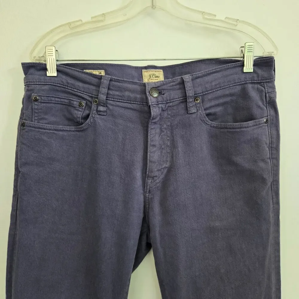 J Crew Men Slim Fit Garment Dyed Five Pocket Jean Blue Work Casual Office 32x34
